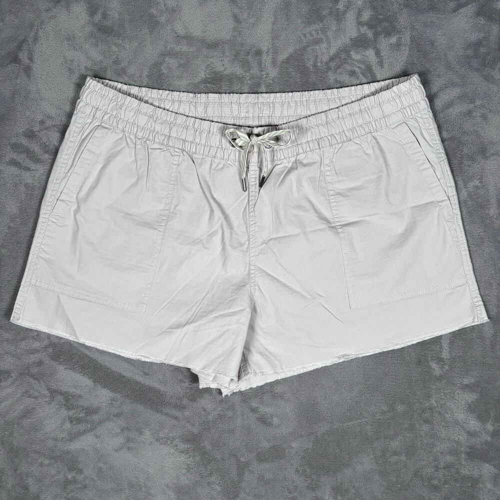 Vuori Vintage Ripstop Shorts Size XL Beige Organic Cotton Frayed Raw Hem